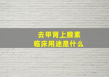 去甲肾上腺素临床用途是什么