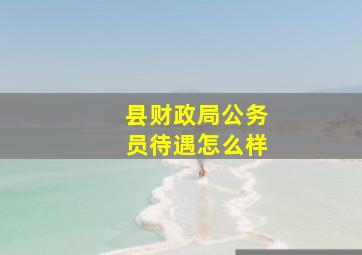 县财政局公务员待遇怎么样