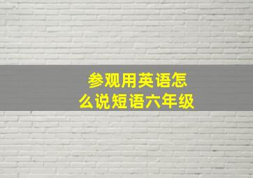 参观用英语怎么说短语六年级