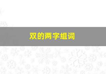 双的两字组词