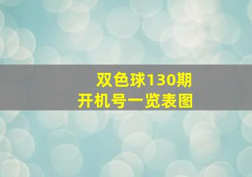 双色球130期开机号一览表图