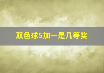 双色球5加一是几等奖