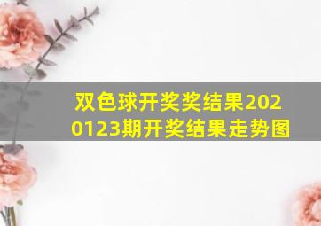 双色球开奖奖结果2020123期开奖结果走势图