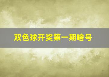 双色球开奖第一期啥号