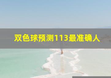 双色球预测113最准确人