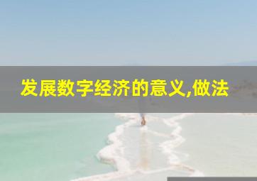 发展数字经济的意义,做法