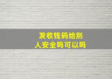 发收钱码给别人安全吗可以吗