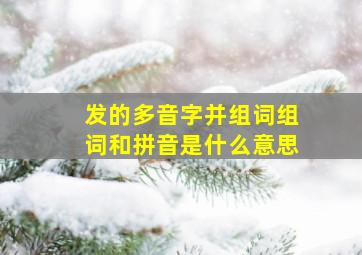 发的多音字并组词组词和拼音是什么意思