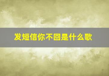 发短信你不回是什么歌