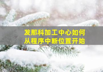 发那科加工中心如何从程序中断位置开始