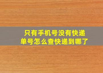 只有手机号没有快递单号怎么查快递到哪了