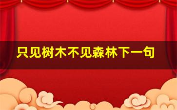 只见树木不见森林下一句