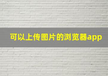 可以上传图片的浏览器app