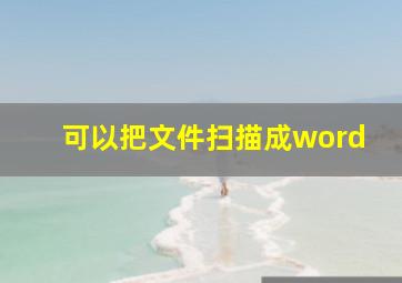 可以把文件扫描成word