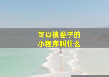 可以搜卷子的小程序叫什么