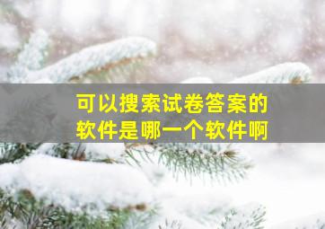 可以搜索试卷答案的软件是哪一个软件啊