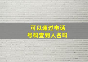 可以通过电话号码查到人名吗