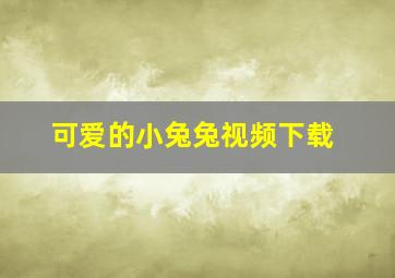 可爱的小兔兔视频下载