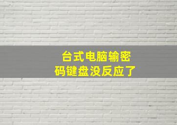 台式电脑输密码键盘没反应了