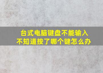 台式电脑键盘不能输入不知道按了哪个键怎么办