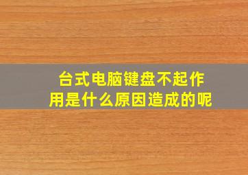 台式电脑键盘不起作用是什么原因造成的呢