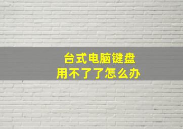 台式电脑键盘用不了了怎么办