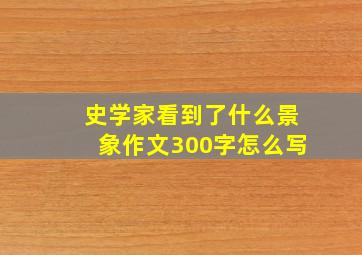 史学家看到了什么景象作文300字怎么写