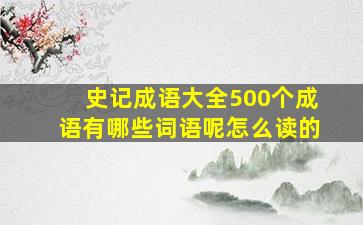 史记成语大全500个成语有哪些词语呢怎么读的