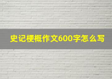 史记梗概作文600字怎么写