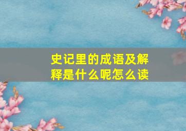 史记里的成语及解释是什么呢怎么读