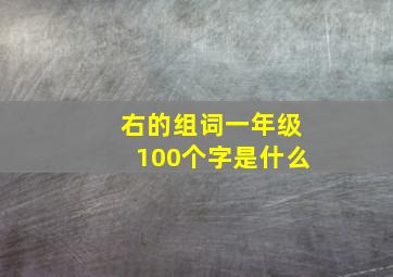 右的组词一年级100个字是什么