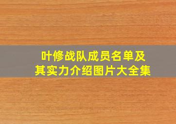 叶修战队成员名单及其实力介绍图片大全集