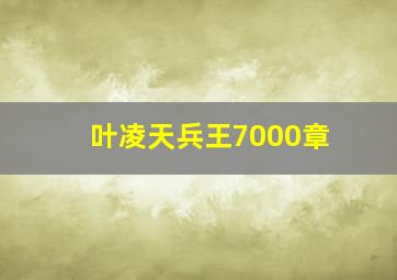 叶凌天兵王7000章