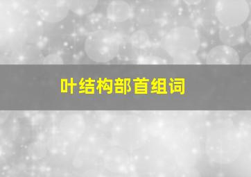 叶结构部首组词