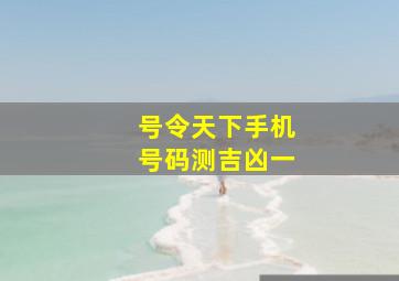 号令天下手机号码测吉凶一