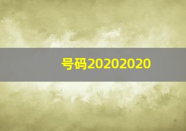 号码20202020