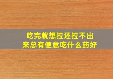 吃完就想拉还拉不出来总有便意吃什么药好