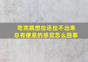 吃完就想拉还拉不出来总有便意的感觉怎么回事