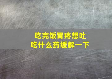 吃完饭胃疼想吐吃什么药缓解一下