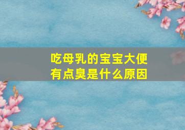 吃母乳的宝宝大便有点臭是什么原因