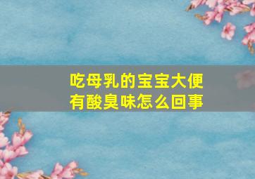 吃母乳的宝宝大便有酸臭味怎么回事