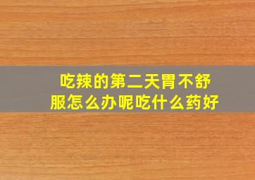 吃辣的第二天胃不舒服怎么办呢吃什么药好