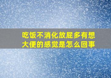 吃饭不消化放屁多有想大便的感觉是怎么回事