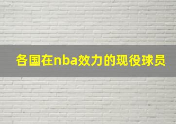 各国在nba效力的现役球员