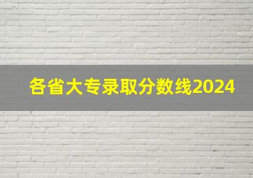 各省大专录取分数线2024