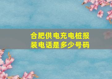 合肥供电充电桩报装电话是多少号码