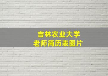 吉林农业大学老师简历表图片