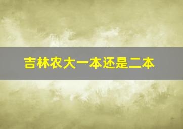 吉林农大一本还是二本