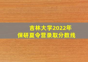 吉林大学2022年保研夏令营录取分数线