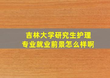 吉林大学研究生护理专业就业前景怎么样啊